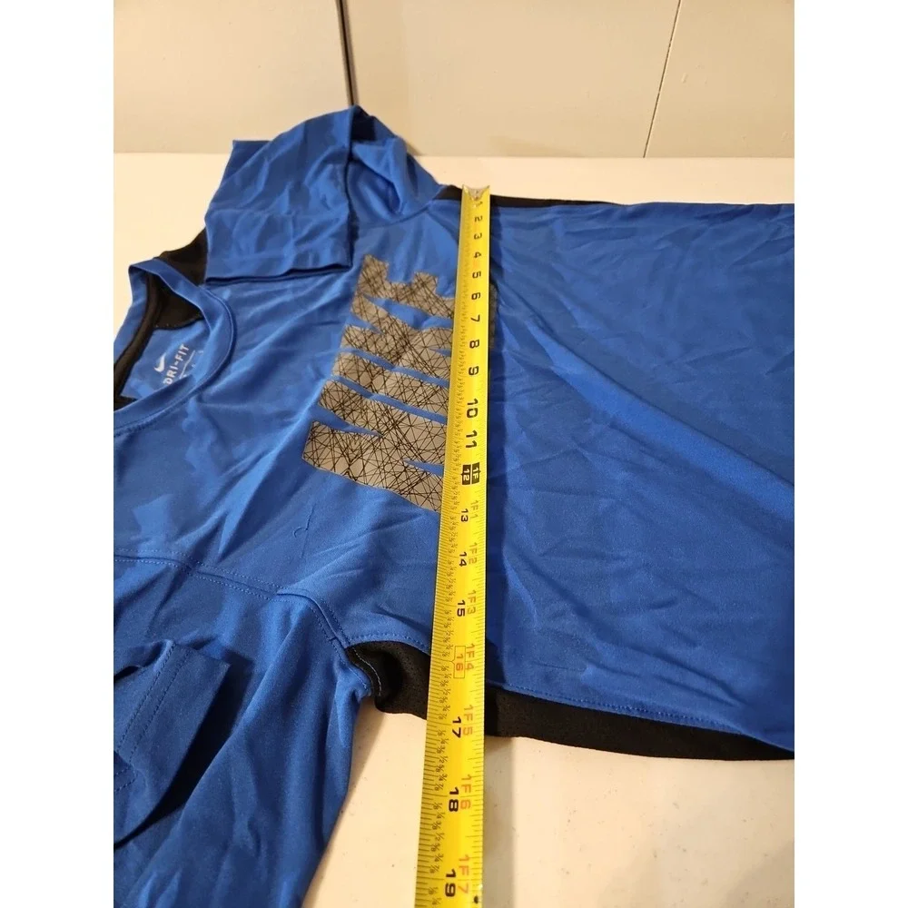 Nike Dri-Fit Long-Sleeve Training Gym Athletic Youth Lg Blue (A1178)‎